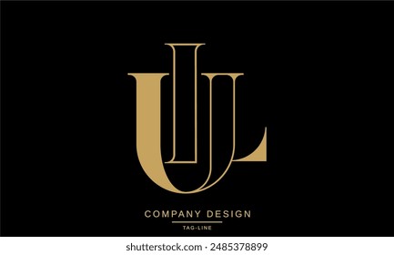 UL, LU Abstract Letters Logo Monogram Font Icon Vector