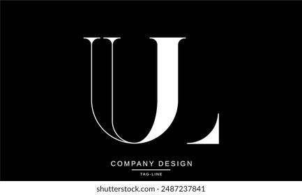 UL, LU Letras Abstractas Logo Monograma Font Icon Vector