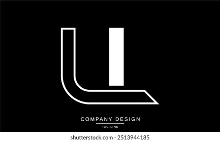UL, LU Letras Abstractas Logotipo Monograma Diseño Fuente