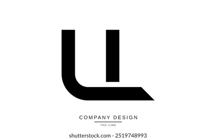 UL, LU Letras Abstractas Logotipo Monograma Diseño Fuente