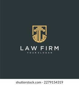 UL monogram initial for lawfirm logo ideas with creative polygon style design