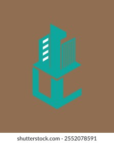 ul real state hexagon  vector letter logo