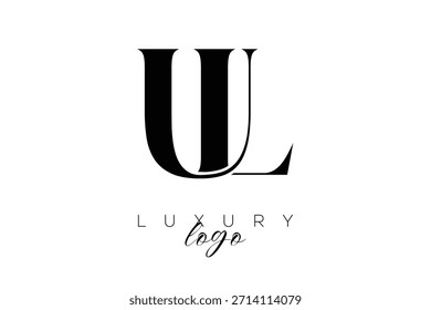 Letra Serif UL Monogram Tipografia Logotipo para identidade de marca premium elegante