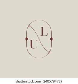 UL wedding classic in elegant monogram with high quality professional design that will print well