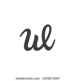 UL WL logo DESIGN icon  script