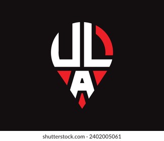 ULA letter location shape logo design