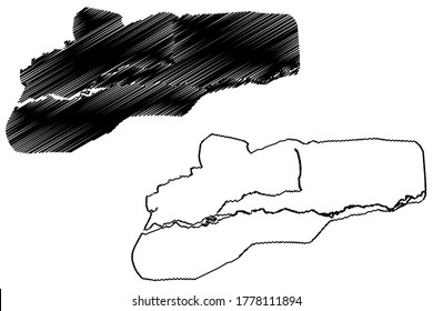 Ulaanbaatar City (Mongolia) map vector illustration, scribble sketch City of Ulan Bator map