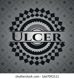 Emblema negro de úlcera. Ilustración vectorial. Detallado.
