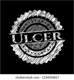 Ulcer with chalkboard texture