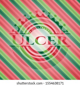 Ulcer christmas style emblem. Vector Illustration. Detailed.