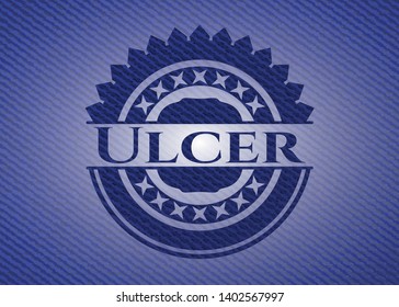Ulcer with denim texture. Vector Illustration. Detailed.