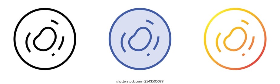 icono de úlcera. Lineal, relleno azul y diseño de estilo degradado aislado sobre fondo blanco