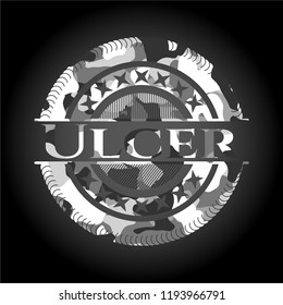 Ulcer on grey camouflage pattern