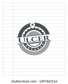 Ulcer pencil effect. Vector Illustration. Detailed.