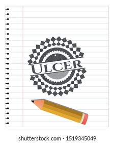 Ulcer pencil effect. Vector Illustration. Detailed.