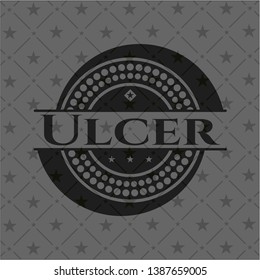 Ulcer realistic black emblem. Vector Illustration. Detailed.