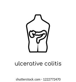 Ulcerative colitis icon. Trendy modern flat linear vector Ulcerative colitis icon on white background from thin line Diseases collection, editable outline stroke vector illustration
