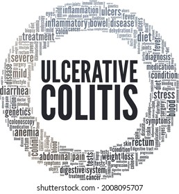 Ulcerative Colitis Vector Illustration Word Cloud Stock Vector (Royalty