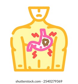 ulcers man disease color icon vector. ulcers man disease sign. isolated symbol illustration