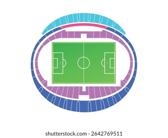 Esquema do estádio. Mapa do estádio de futebol. Ilustração de arte de educação vetorial