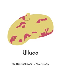 Ulluco, flache Cartoon-Vektorgrafik einzeln auf weißem Hintergrund