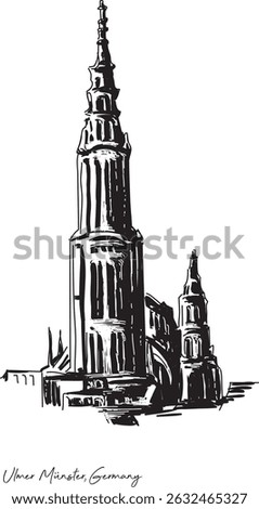Ulmer Münster. The Cathedral in the town Ulm, Baden-Württemberg, Germany.