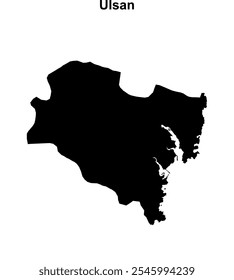 Mapa de contorno em branco da província de Ulsan