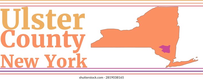 Ulster County New York Highlighted on State Map