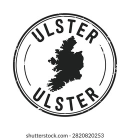 Ulster Map Stamp Black Silhouette On White Background
