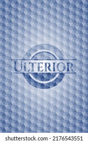 Außen blaues Schild mit geometrischem Muster. Vektorgrafik. Detaillierte Angaben. 