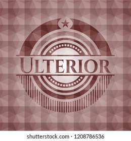 Ulterior red badge with geometric pattern. Seamless.