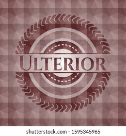 Ulterior red emblem with geometric pattern. Seamless.