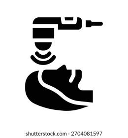 Gráfico de Vector de ilustración de glifo de ultherapy. Gráfico simple del Vector de la ilustración del elemento, conveniente para el App, los Sitios web, y las presentaciones aisladas en el fondo blanco
