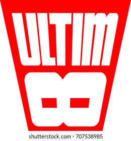 Ultiamate Logo. White and Red.
