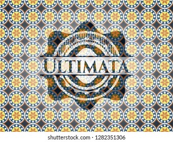 Ultimata arabesque emblem background. arabic decoration.