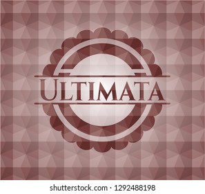 Ultimata red seamless geometric pattern emblem. Seamless.
