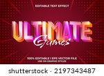 ultimate 3d text effect with game theme. modern typography template for games tittle