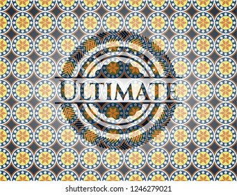 Ultimate arabic badge. Arabesque decoration.