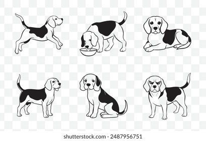 Ultimate Beagle Line Art Vector Set for Stunning Designs