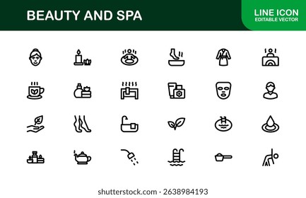 Ultimate Beauty and Spa Icon Collection for Modern Wellness Branding and Digital Design Perfect for Salons Skincare and Relaxation Projects