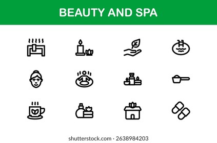 Ultimate Beauty and Spa Icon Collection for Modern Wellness Branding and Digital Design Perfect for Salons Skincare and Relaxation Projects