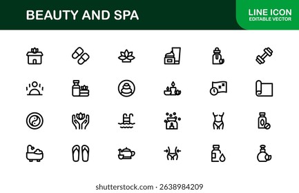 Ultimate Beauty and Spa Icon Collection for Modern Wellness Branding and Digital Design Perfect for Salons Skincare and Relaxation Projects