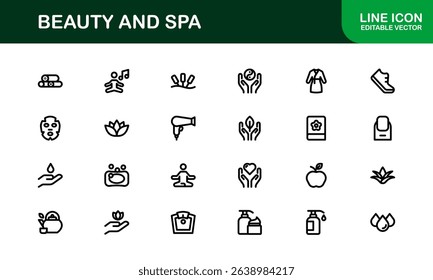 Ultimate Beauty and Spa Icon Collection for Modern Wellness Branding and Digital Design Perfect for Salons Skincare and Relaxation Projects