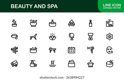 Ultimate Beauty and Spa Icon Collection for Modern Wellness Branding and Digital Design Perfect for Salons Skincare and Relaxation Projects