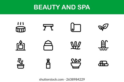Ultimate Beauty and Spa Icon Collection for Modern Wellness Branding and Digital Design Perfect for Salons Skincare and Relaxation Projects