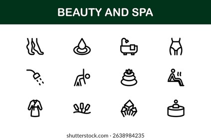 Ultimate Beauty and Spa Icon Collection for Modern Wellness Branding and Digital Design Perfect for Salons Skincare and Relaxation Projects
