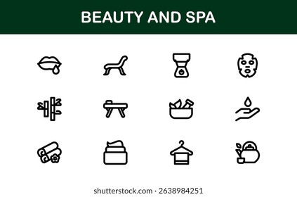 Ultimate Beauty and Spa Icon Collection for Modern Wellness Branding and Digital Design Perfect for Salons Skincare and Relaxation Projects