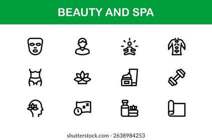 Ultimate Beauty and Spa Icon Collection for Modern Wellness Branding and Digital Design Perfect for Salons Skincare and Relaxation Projects