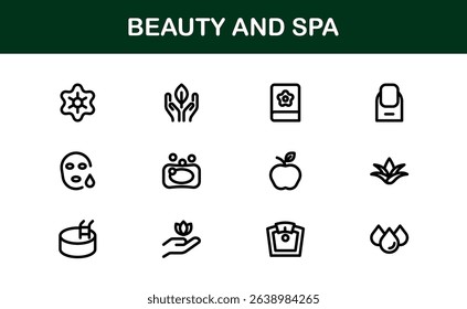 Ultimate Beauty and Spa Icon Collection for Modern Wellness Branding and Digital Design Perfect for Salons Skincare and Relaxation Projects