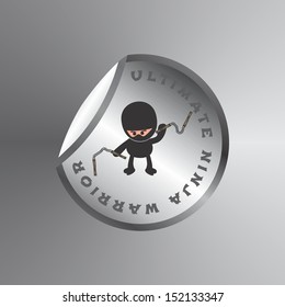 ultimate black ninja fighter warrior sticker label